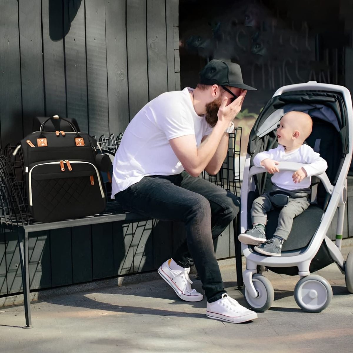 MOCHILA PAÑALERA INFANTIL CON MONEDERO VIAJE BEBE LAU - 2