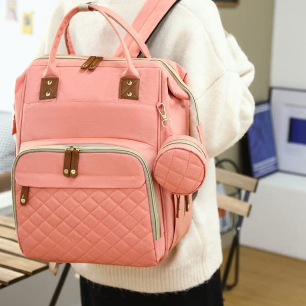 MOCHILA PAÑALERA INFANTIL CON MONEDERO VIAJE BEBE LAU - 7