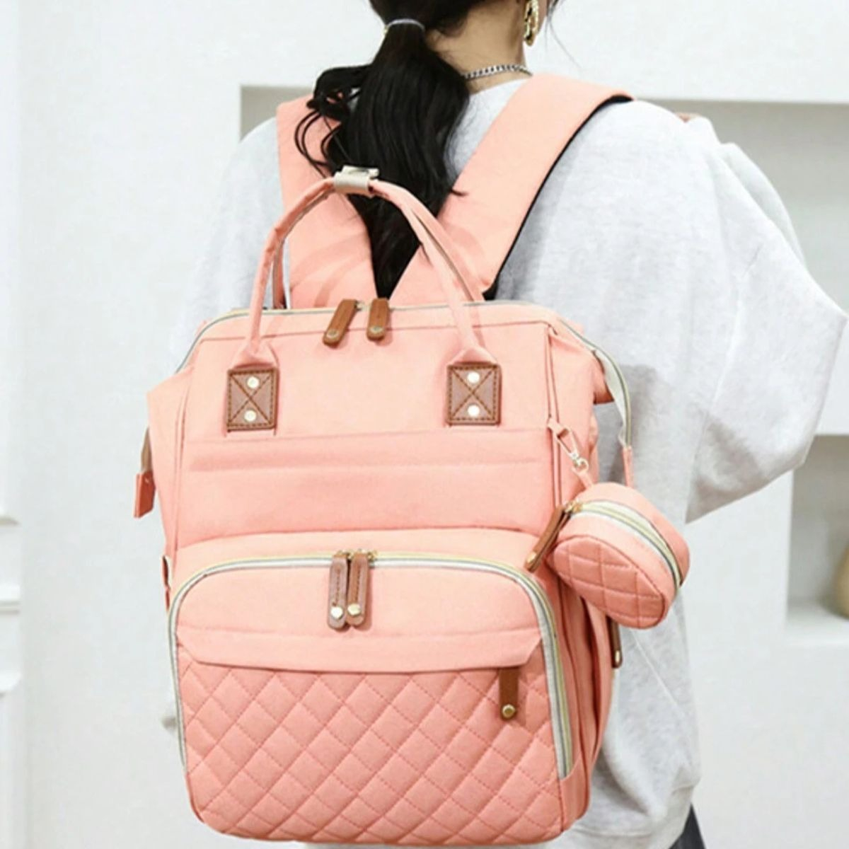 MOCHILA PAÑALERA INFANTIL CON MONEDERO VIAJE BEBE LAU - 9