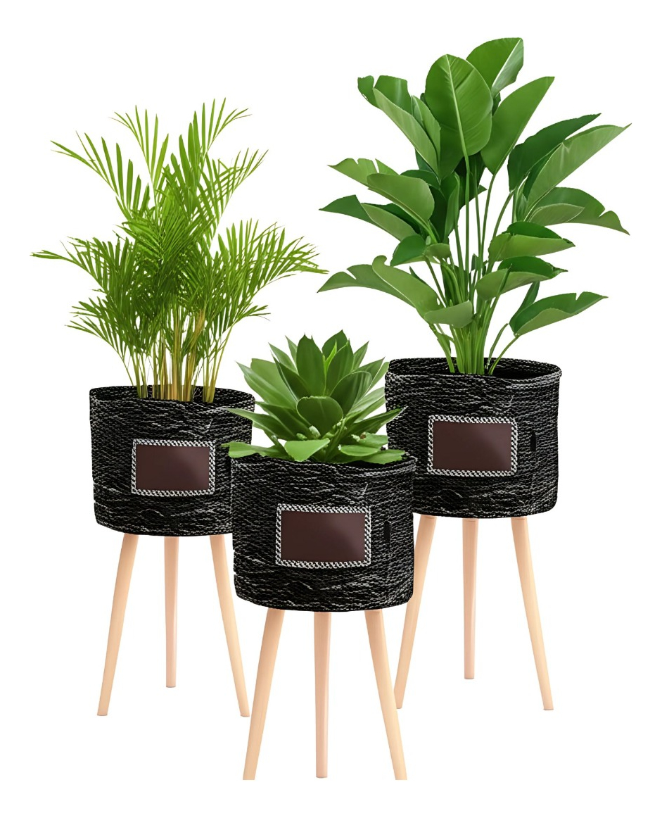 SET MACETEROS MODERNOS SOPORTE MACETAS JARDIN PATAS JHN - 3