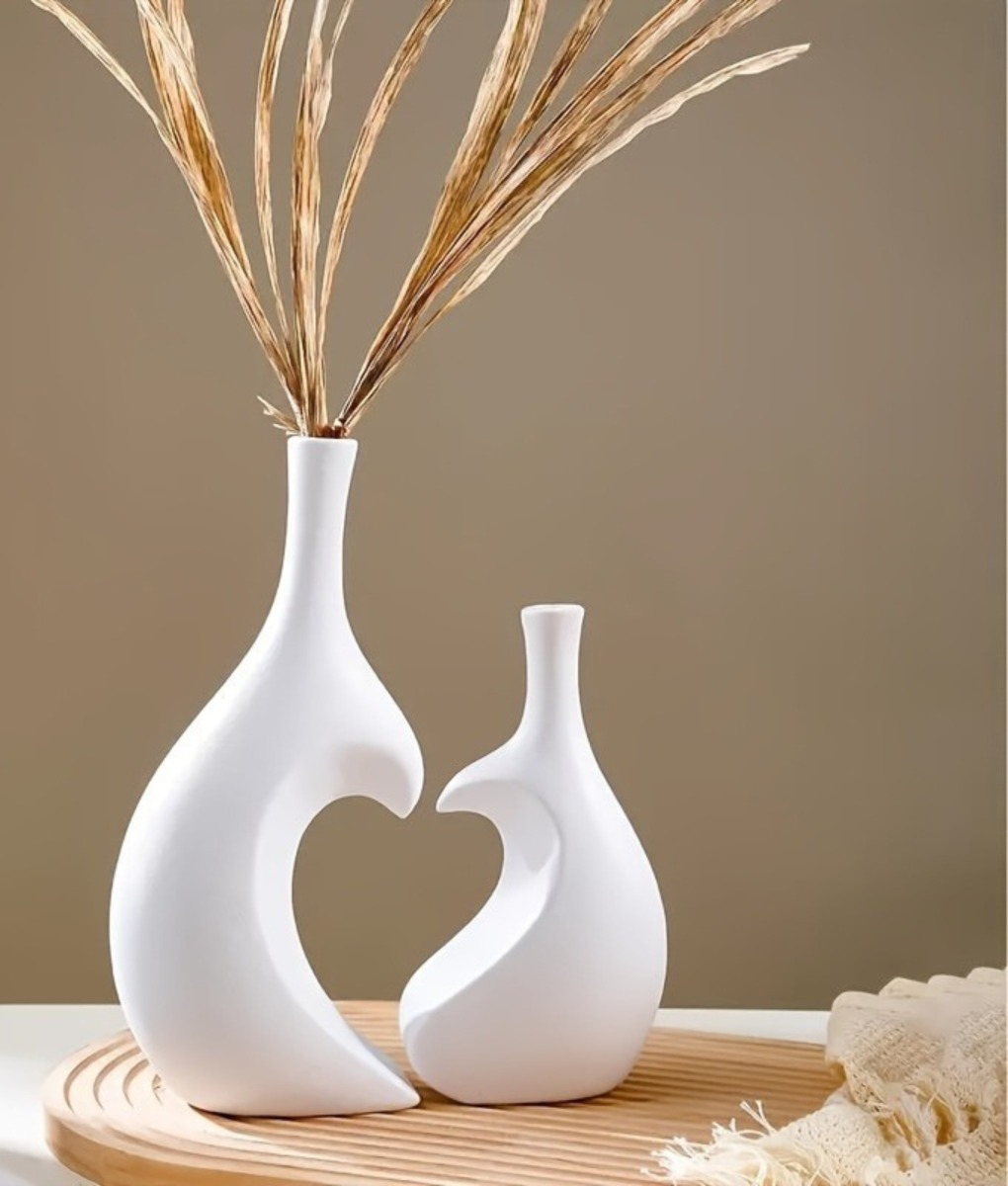 FLORERO JARRON DECORATIVO CORAZON TEXTURA HOGAR FLORES JHN - 9