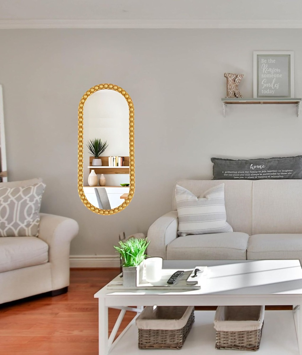 ESPEJO DECORATIVO PARED GLAMOUR MARCO BURBUJAS OVALADO JHN - 10