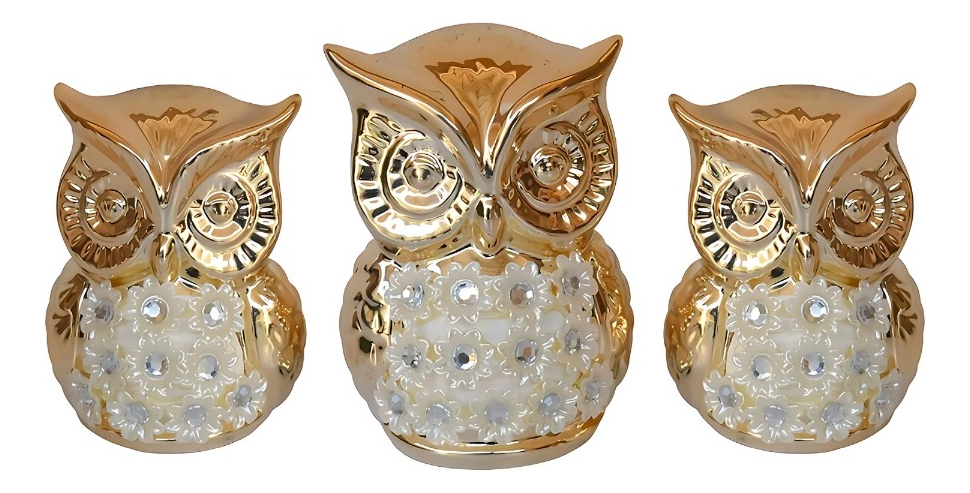 SET BUHO FIGURA DECORATIVA HOGAR ELEGANTE SABIDURIA JHN - 1