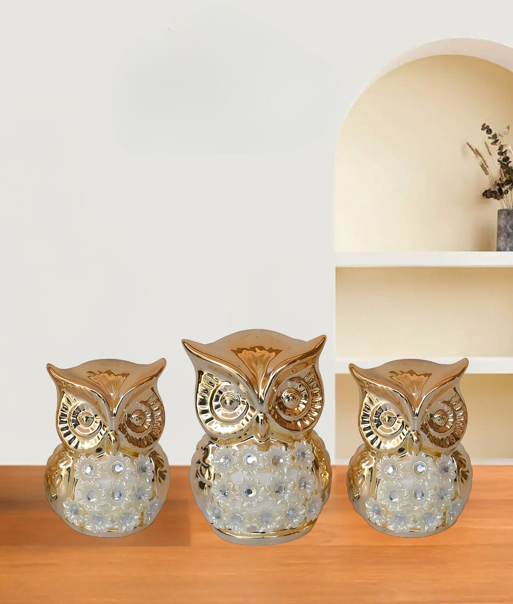 SET BUHO FIGURA DECORATIVA HOGAR ELEGANTE SABIDURIA JHN - 2
