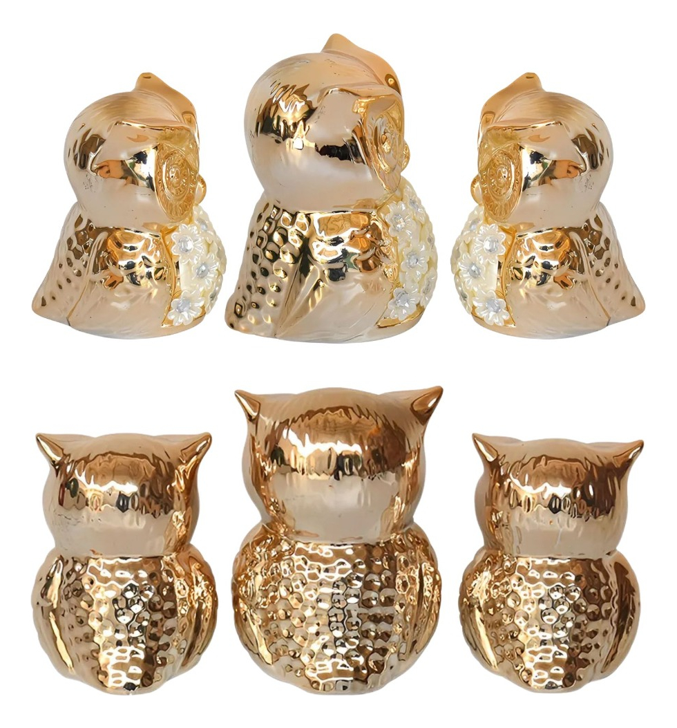 SET BUHO FIGURA DECORATIVA HOGAR ELEGANTE SABIDURIA JHN - 3