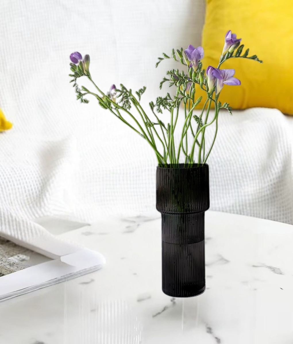 FLORERO DECORATIVO ACANALADO ELEGANTE MODERNO HOGAR JHN - 5