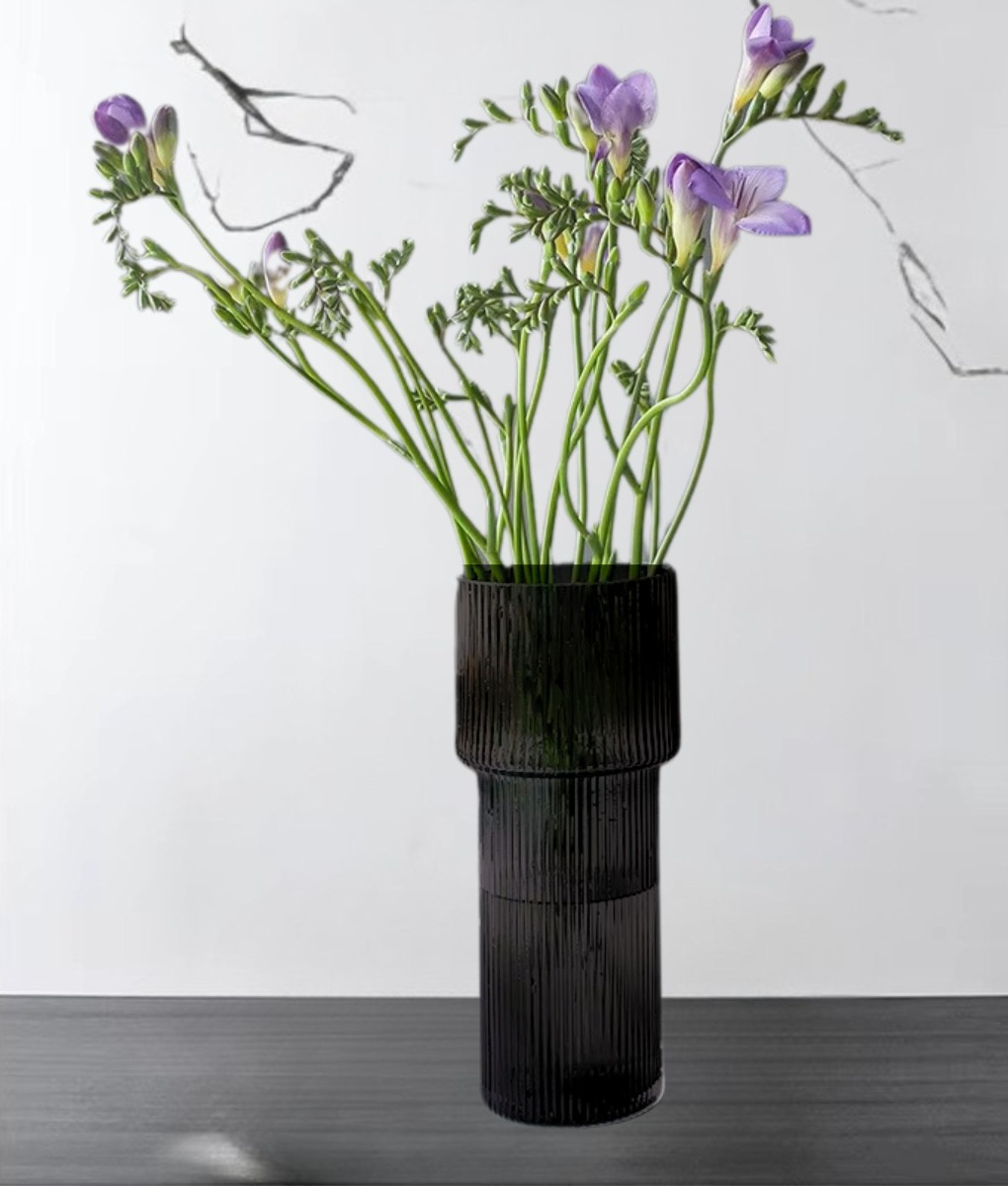 FLORERO DECORATIVO ACANALADO ELEGANTE MODERNO HOGAR JHN - 7