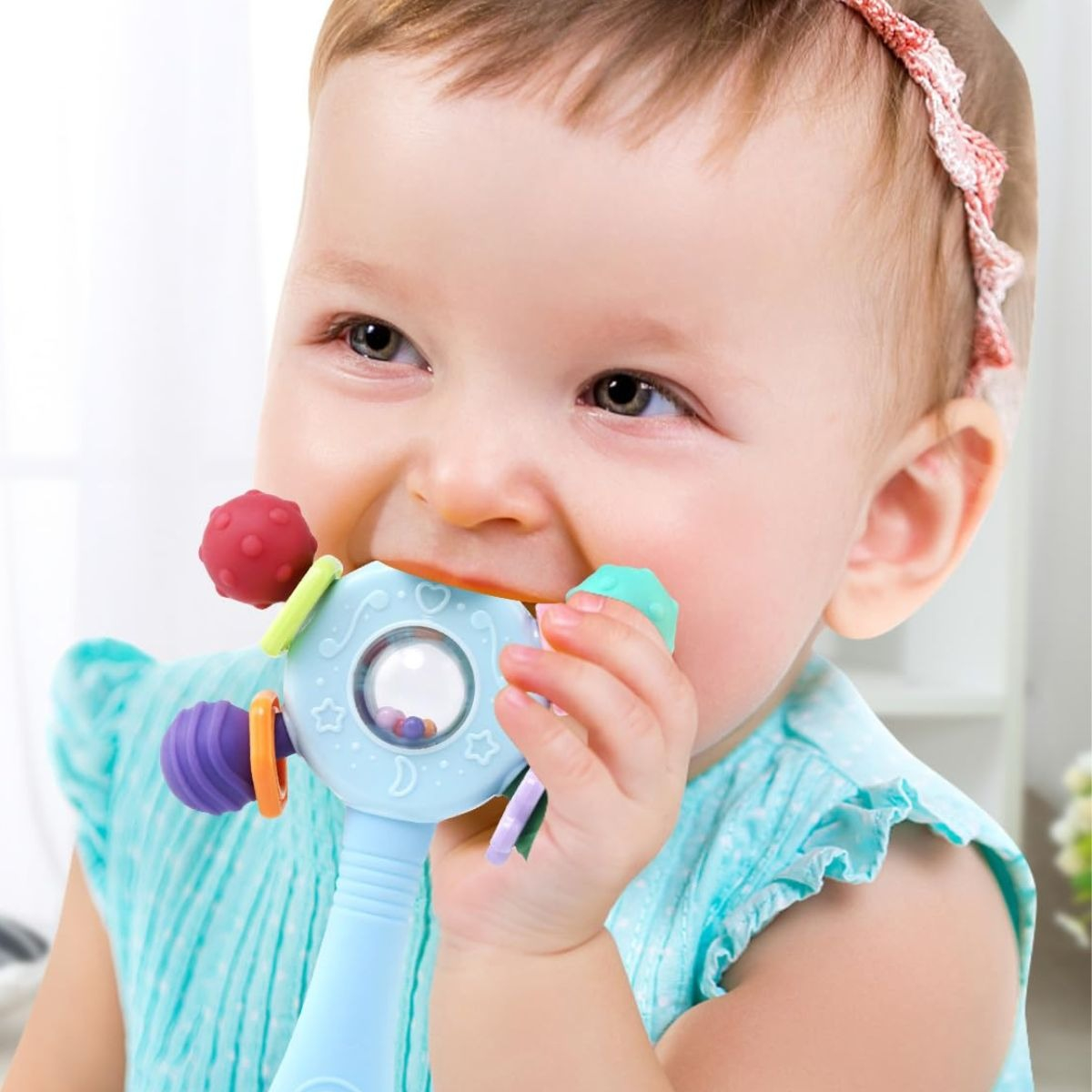 SET 2 SONAJEROS JUGUETE 2EN1 ESTIMULA SENSORIAL BEBE LAU - 2
