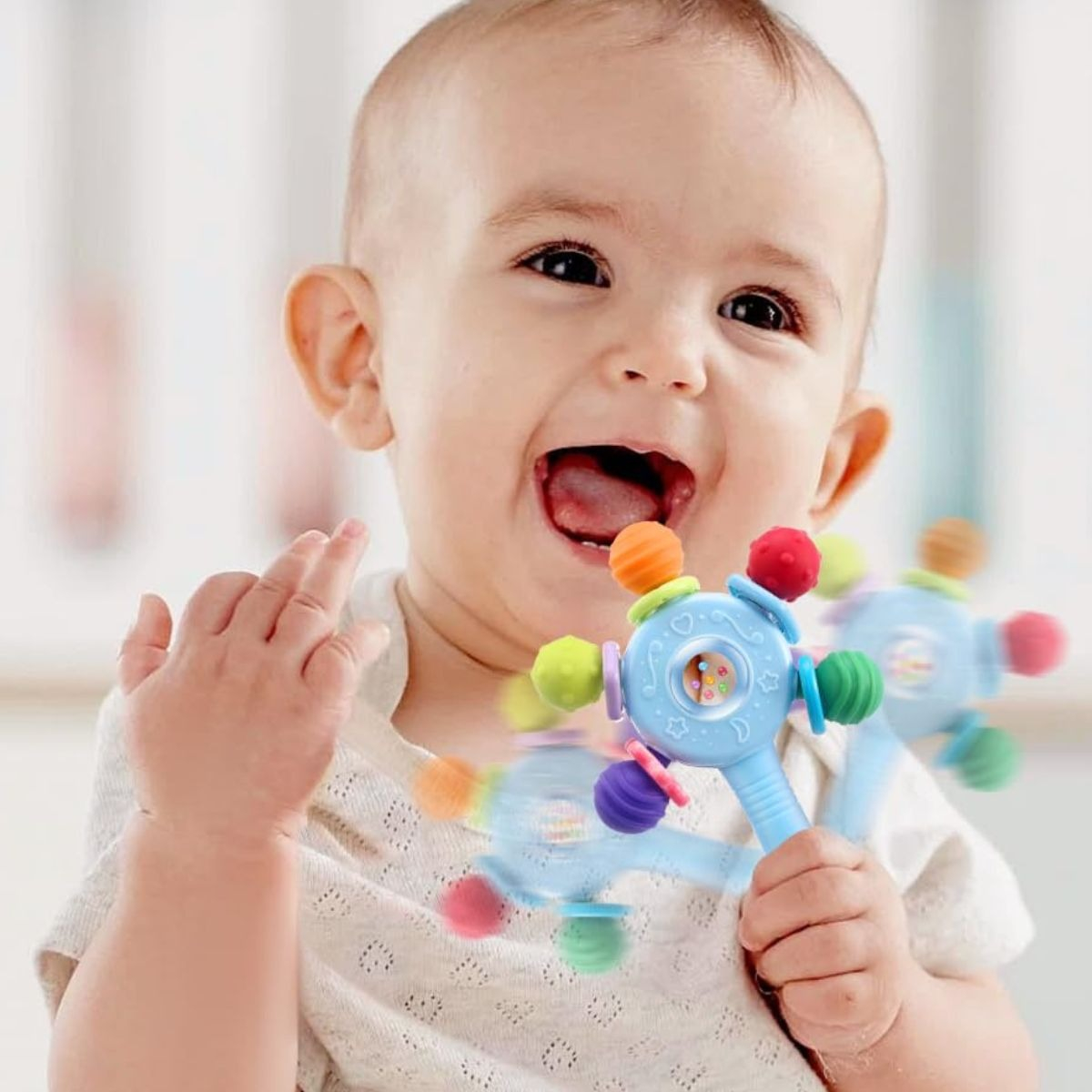 SET 2 SONAJEROS JUGUETE 2EN1 ESTIMULA SENSORIAL BEBE LAU - 9