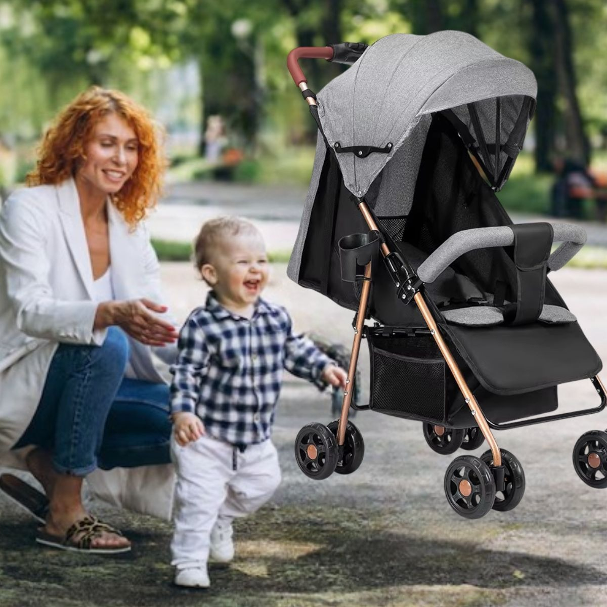 CARRITO COCHE DE PASEO PLEGABLE RECLINABLE COMPACTO BEBE LAU - 4