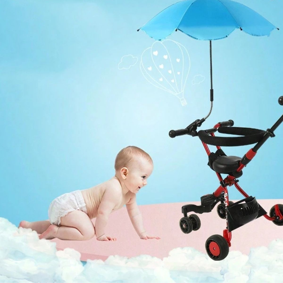 PROTECTOR SOMBRILLA UNIVERSAL CARRITO PARASOL PASEO BEBE LAU - 8