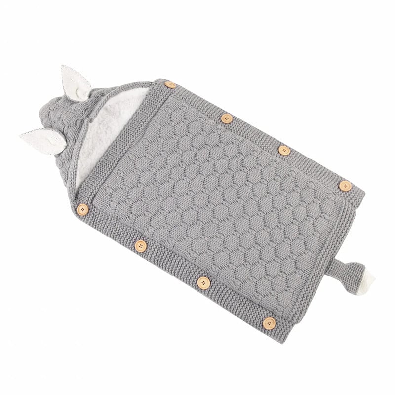SACO DORMIR INVIERNO TEJIDO CON CAPUCHA SUAVE BEBE LAU - 1