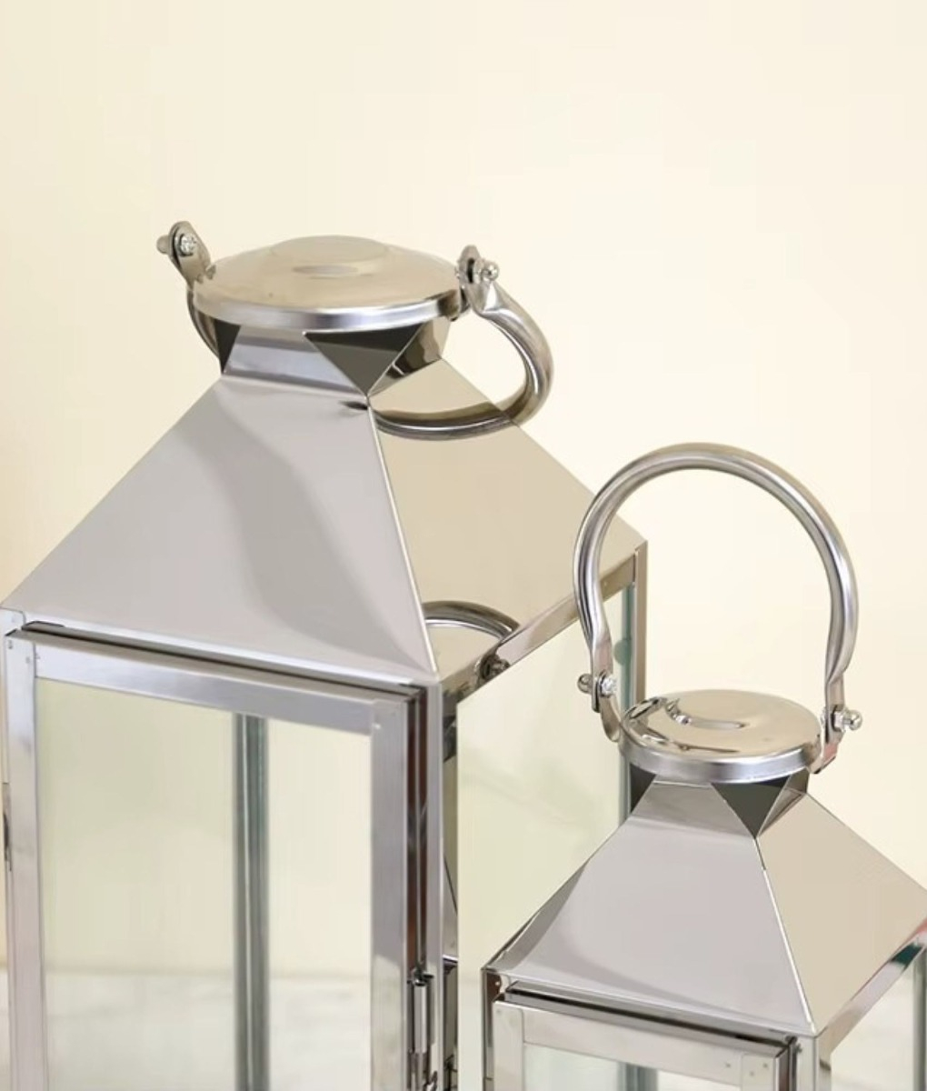 SET 2 PORTAVELAS FAROL COLGANTE DECORATIVO RECTANGULAR JHN - 3
