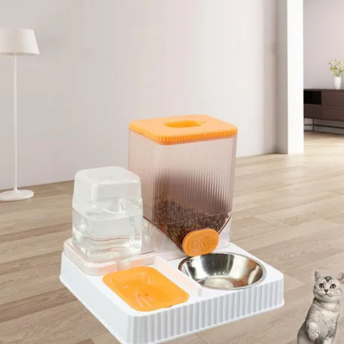 DISPENSADOR COMEDERO BEBEDERO AUTOMATICO ANIMAL MASCOTA LAU - 6