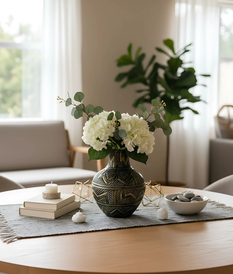 FLORERO DECORATIVO JARRON ADORNO LINEA GEOME TRICA HOGAR JHN - 7