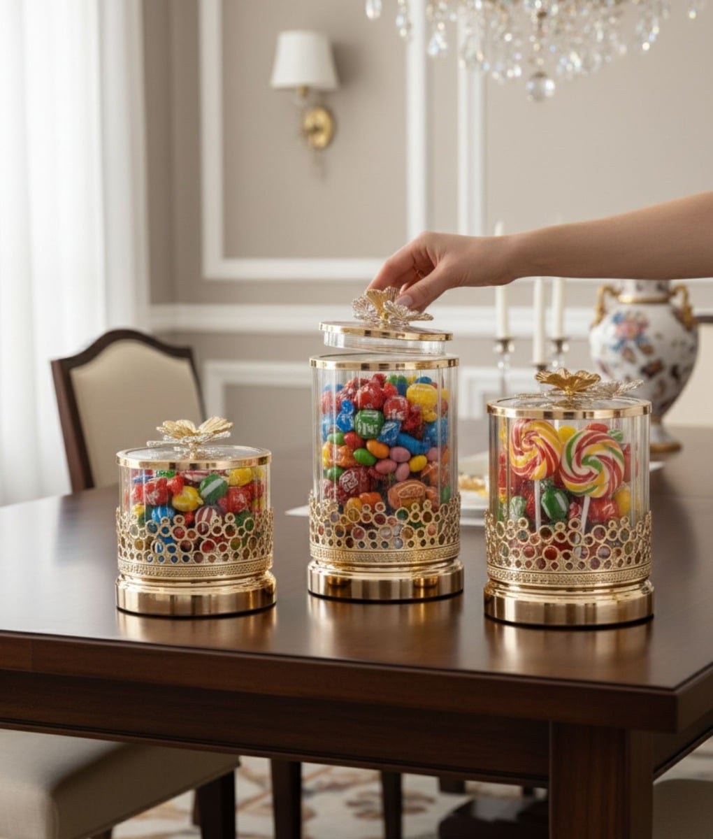 SET FRASCO DECORATIVO MODERNO RECIPIENTE ADORNO HOGAR JHN - 5
