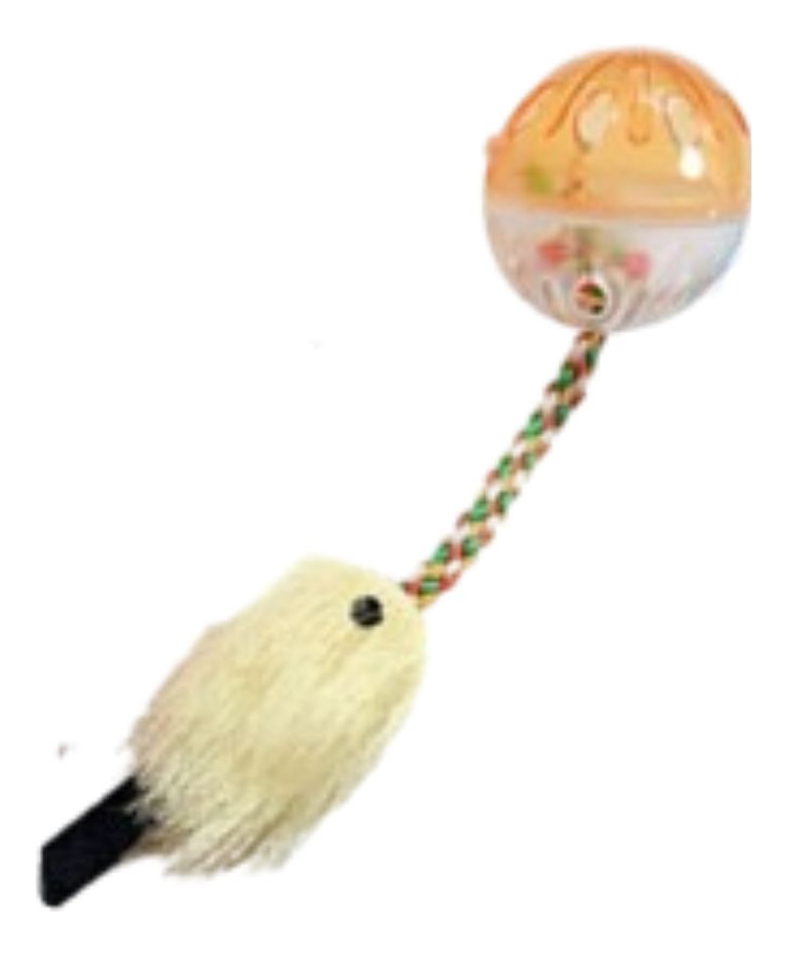 SET 6 JUGUETE PELOTA CAMPANAS Y PLUMAS DIVERTIDO MASCOTA LAU - 1