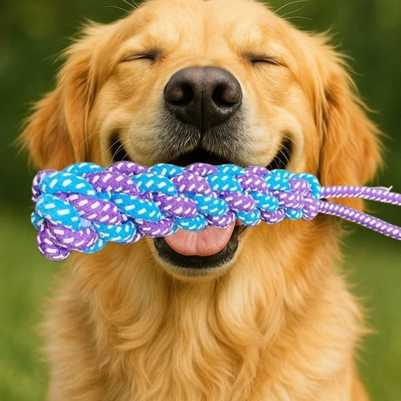 SET 4 JUGUETES CUERDA MORDIBLE PARA MASCOTA PERROS LAU - 9