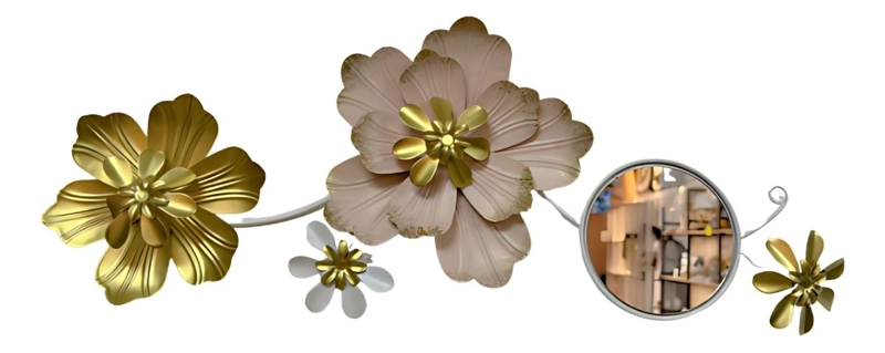 ESPEJO DECORATIVO PARED ADORNO VERSATIL FLORES HOGAR JHN - 1