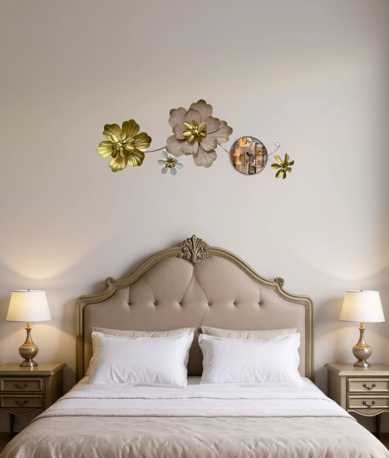 ESPEJO DECORATIVO PARED ADORNO VERSATIL FLORES HOGAR JHN - 2