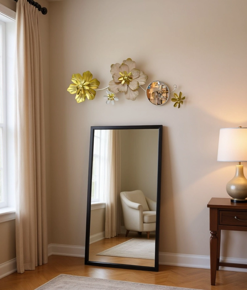 ESPEJO DECORATIVO PARED ADORNO VERSATIL FLORES HOGAR JHN - 8