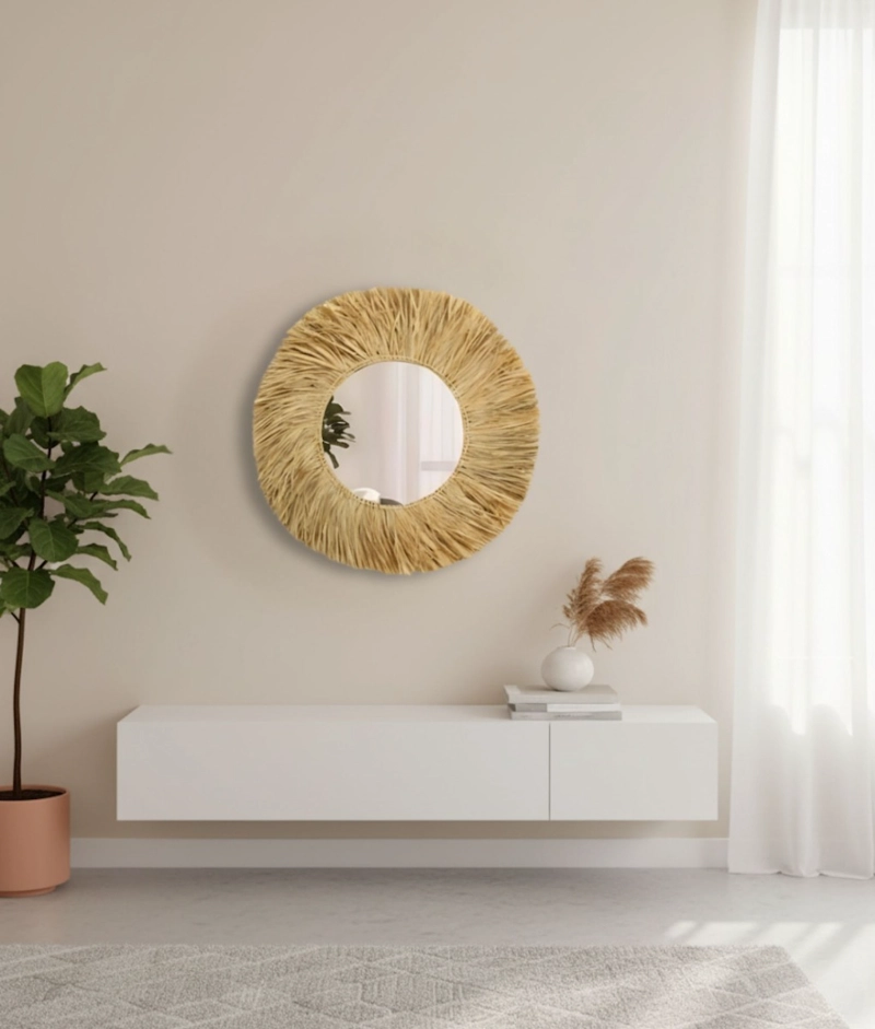 ESPEJO PARED DECORATIVO NATURALISTA MODERNO ADORNO HOGAR JHN - 2