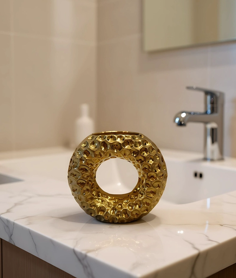FLORERO DECORATIVO FORMA CIRCULAR MODERNO HOGAR JHN - 2