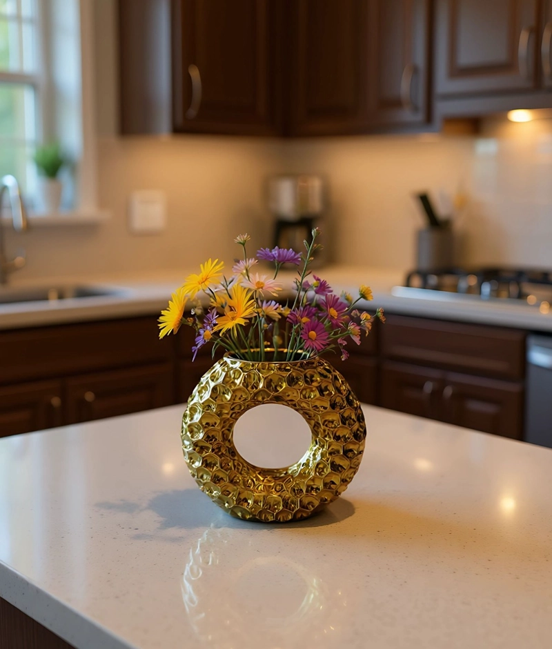 FLORERO DECORATIVO FORMA CIRCULAR MODERNO HOGAR JHN - 8