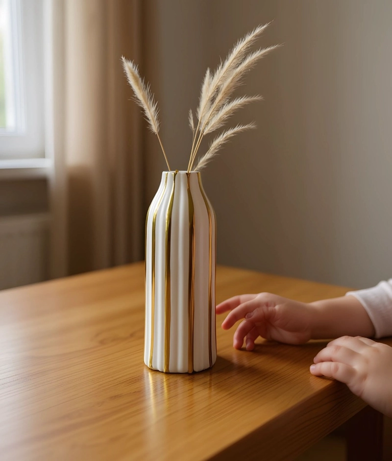 FLORERO DECORATIVO RAYAS MODERNO VERSATIL HOGAR JHN - 4