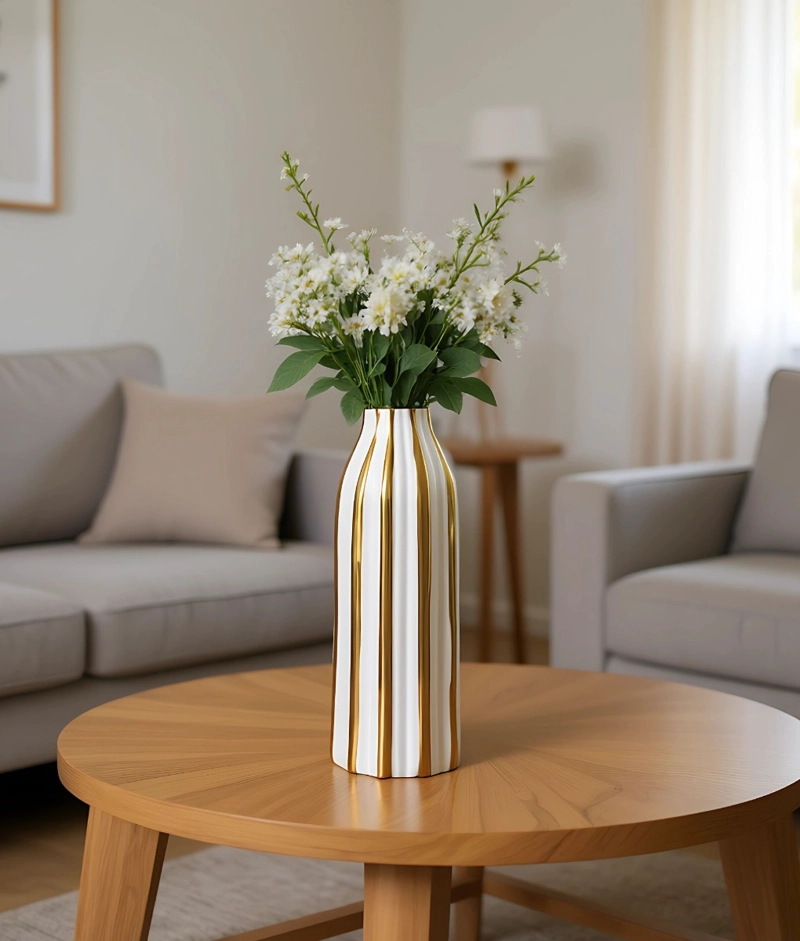 FLORERO DECORATIVO RAYAS MODERNO VERSATIL HOGAR JHN - 8