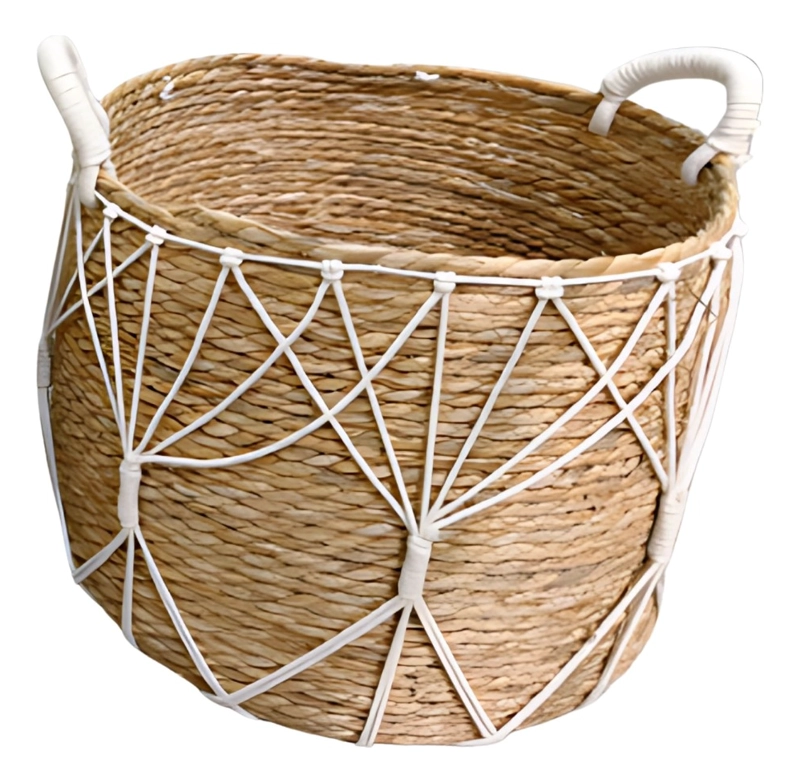 SET 3 CANASTOS ALMACENAMIENTO NATURAL DECORATIVOS HOGAR JHN - 3