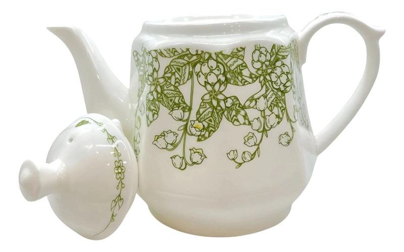 TETERA FLORAL DISEÑO CLASICO ELEGANTE DECORACION HOGAR JHN - 3