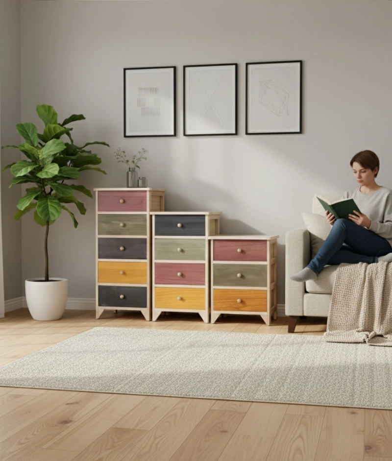 COMODA MULTICOLOR ORGANIZADOR MULTIFUNCIONAL HOGAR JHN - 5