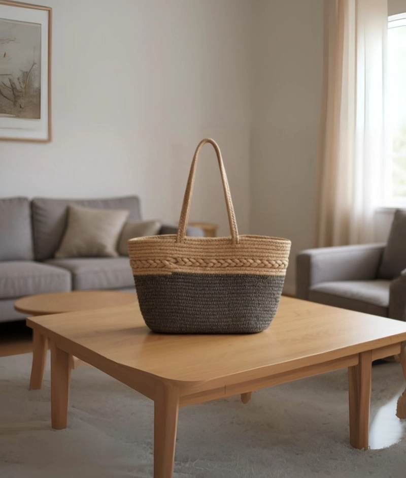 CARTERA BICOLOR BOLSO DISEÑO TEJIDO MINIMALISTA MODERNO JHN - 7