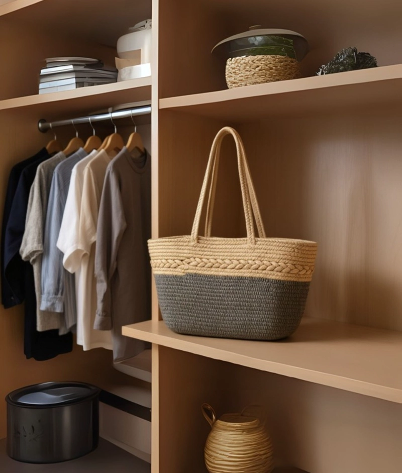CARTERA BICOLOR BOLSO DISEÑO TEJIDO MINIMALISTA MODERNO JHN - 8