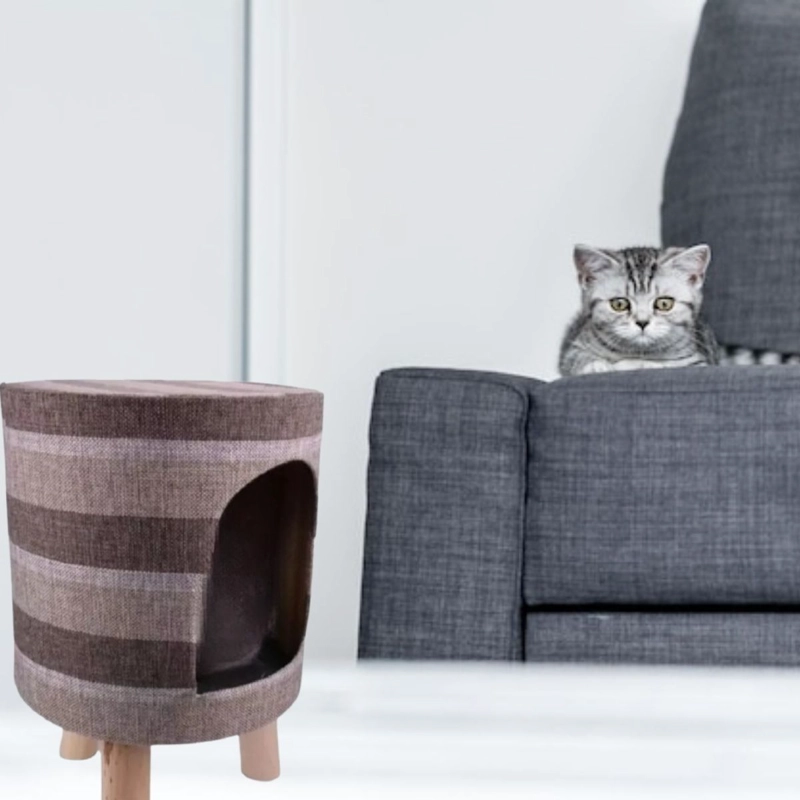 CASA TABURETE PARA GATOS PLEGABLE PEQUEÑA MASCOTAS LAU - 6