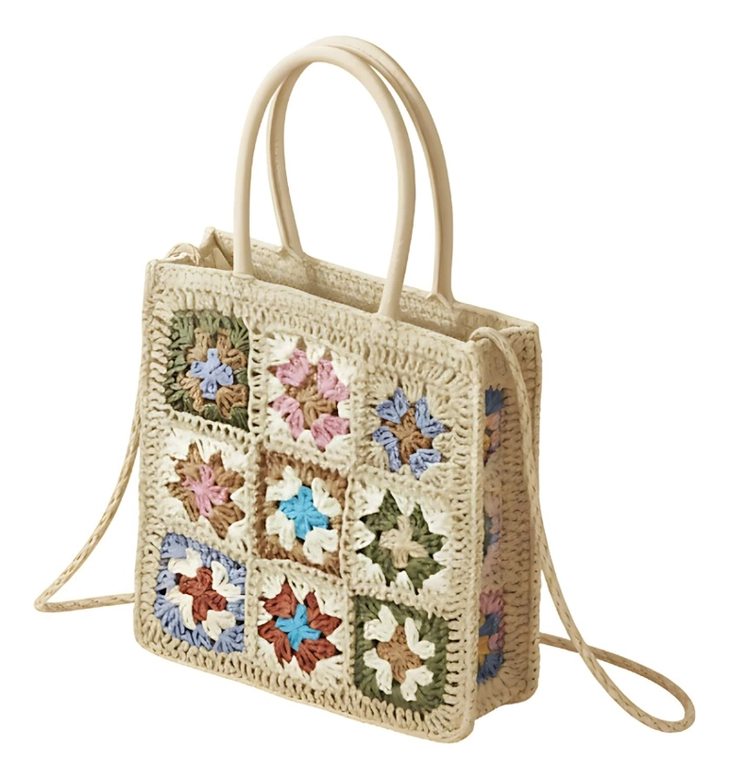 CARTERA BOLSO MANO TEJIDO CROCHET MODERNO VERSATIL JHN - 1