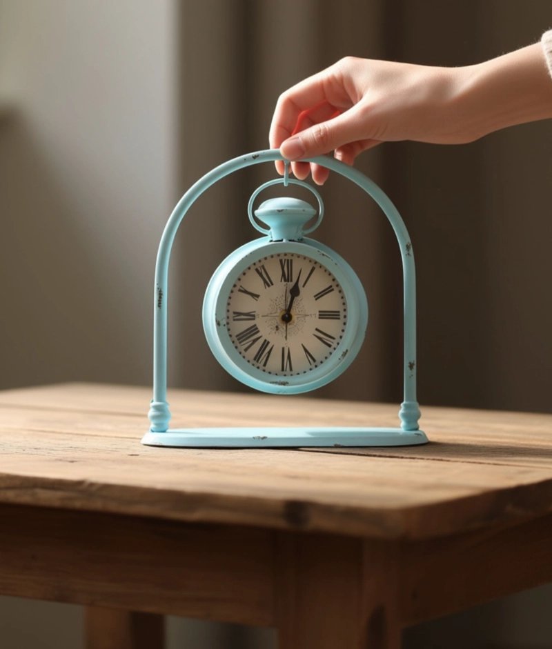 RELOJ MESA VINTAGE DISEÑO DISTINTIVO DECORATIVO HOGAR JHN - 2