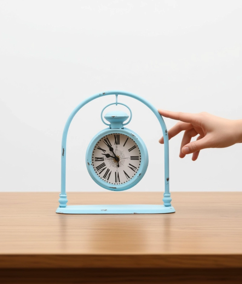 RELOJ MESA VINTAGE DISEÑO DISTINTIVO DECORATIVO HOGAR JHN - 3