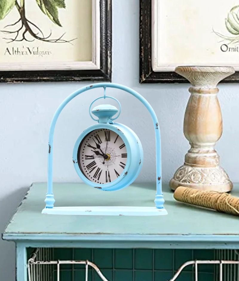 RELOJ MESA VINTAGE DISEÑO DISTINTIVO DECORATIVO HOGAR JHN - 5