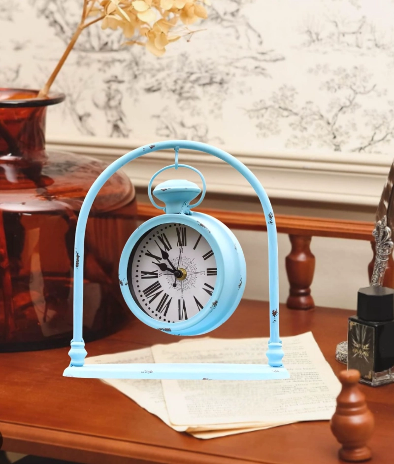 RELOJ MESA VINTAGE DISEÑO DISTINTIVO DECORATIVO HOGAR JHN - 6