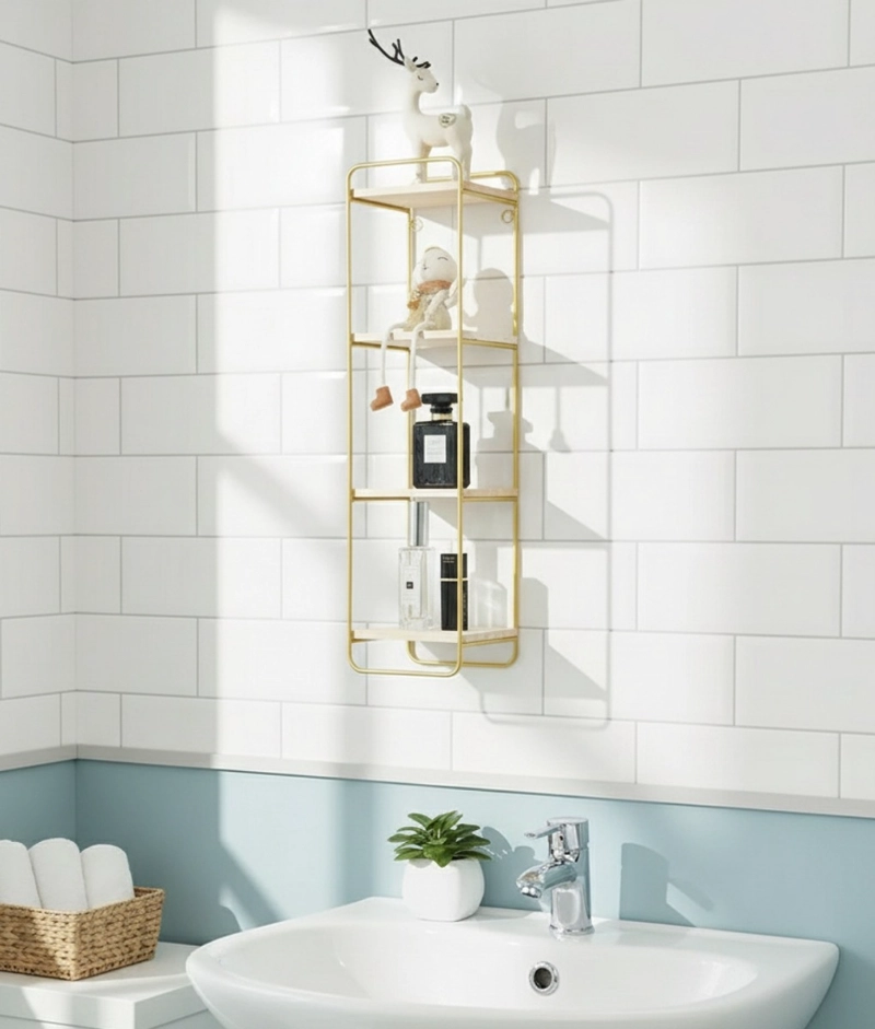 ESTANTERIA PARED RECTANGULAR 3 NIVELES VERTICAL MODERNO JHN - 7