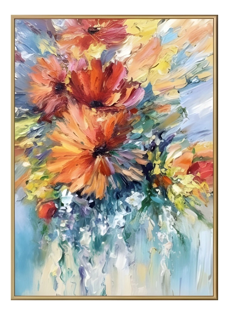 CUADRO DECORATIVO FLORAL ABSTRACTO ADORNO HOGAR PARED JHN - 1