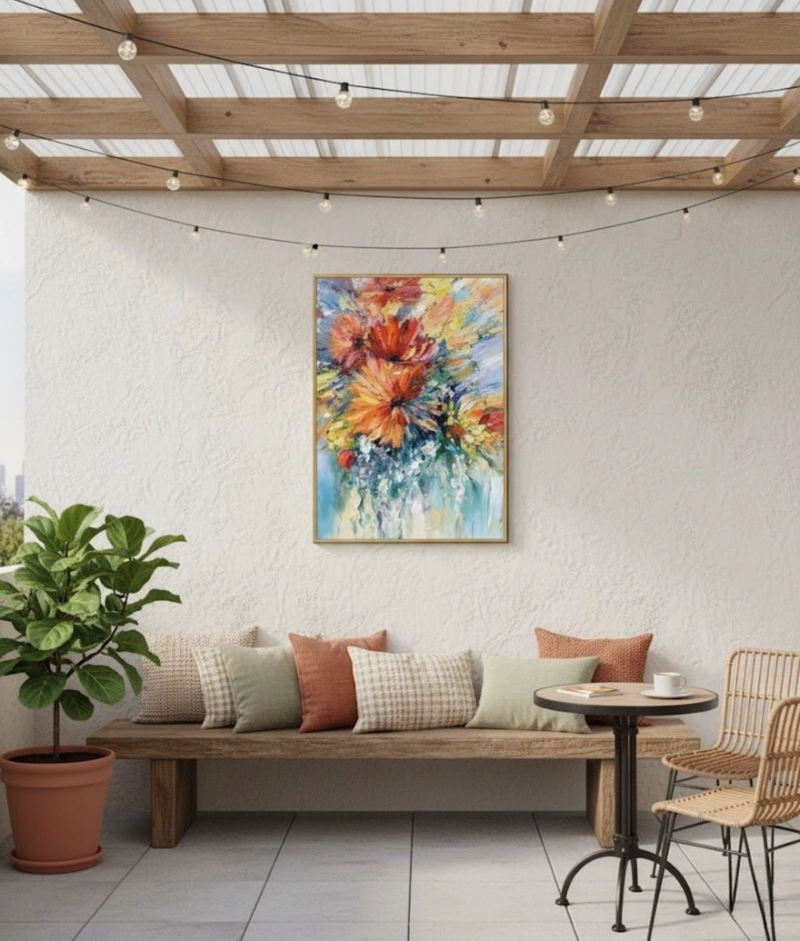 CUADRO DECORATIVO FLORAL ABSTRACTO ADORNO HOGAR PARED JHN - 2