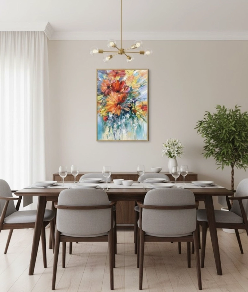 CUADRO DECORATIVO FLORAL ABSTRACTO ADORNO HOGAR PARED JHN - 7