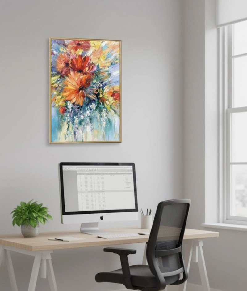 CUADRO DECORATIVO FLORAL ABSTRACTO ADORNO HOGAR PARED JHN - 9