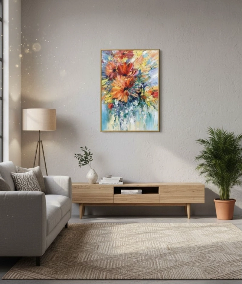 CUADRO DECORATIVO FLORAL ABSTRACTO ADORNO HOGAR PARED JHN - 10