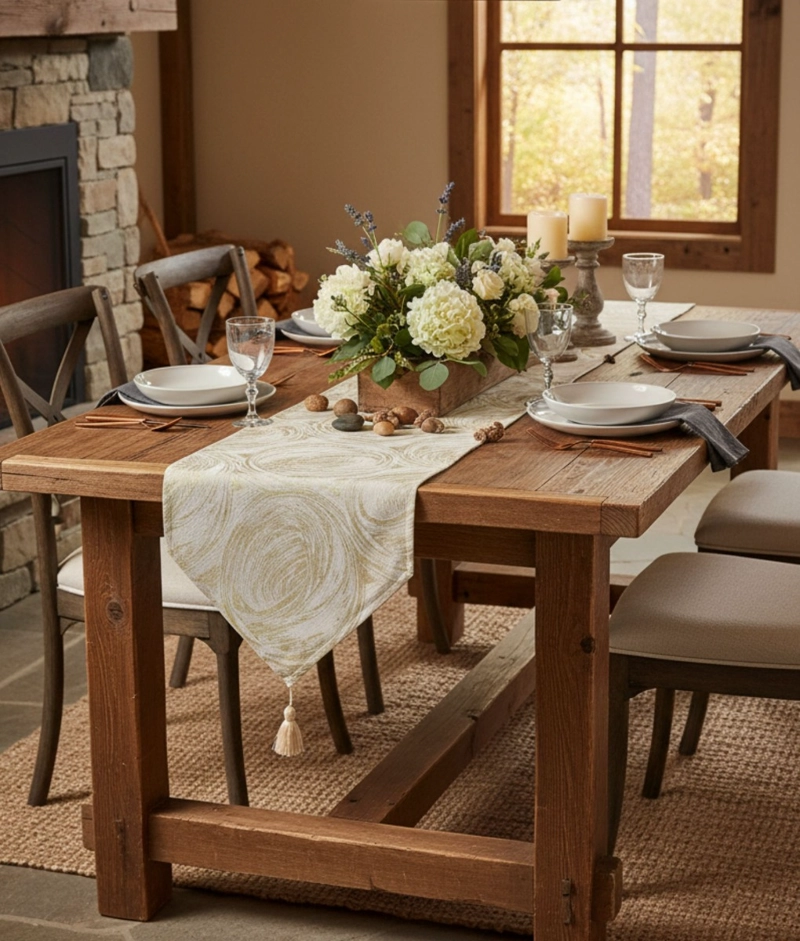 CAMINO MESA MANTEL DECORATIVO ESTILO NORDICO ELEGANTE JHN - 10