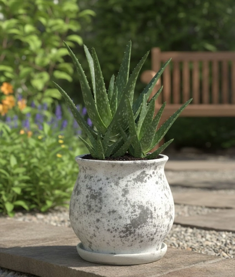 MACETA DECORATIVA PATRON MODERNO JASPEADO FUNCIONAL JHN - 10