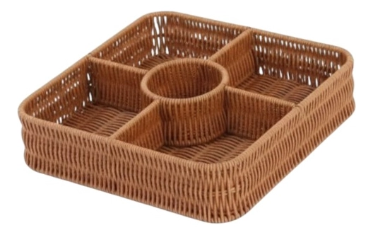 CANASTO DECORATIVO TAPA CESTO ORGANIZADOR COMPARTIMENTOS JHN - 3